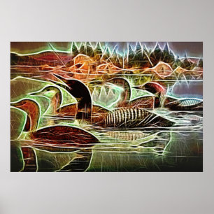 Poster Oiseaux de Loon