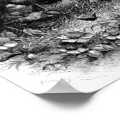 Poster Oiseaux de Mamma et de Bébé dans le nid Illustrati (Coin)