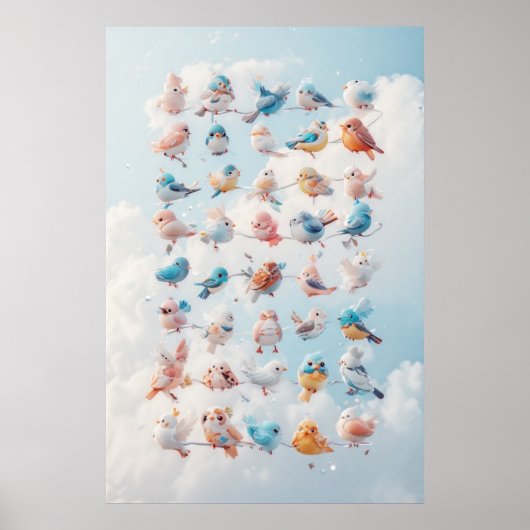 Poster Oiseaux de même plumage (Devant)