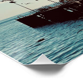 Poster Oiseaux de mer au-dessus de la jetée (Coin)
