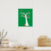 Poster Oiseaux de Noël dans un arbre (Cuisine)