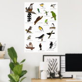 Poster Oiseaux de Porto Rico (Bureau à domicile)