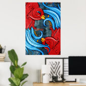 Poster Oiseaux de tatouage (Bureau à domicile)