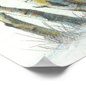 Poster Oiseaux d'hiver Art crayon coloré (Coin)