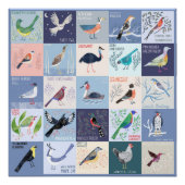 Poster Oiseaux du monde entier en aquarelle (Devant)