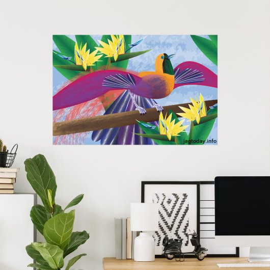 Poster Oiseaux du Paradis (Bureau à domicile)
