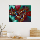 Poster Oiseaux du paradis fractal (Cuisine)