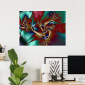 Poster Oiseaux du paradis fractal (Bureau à domicile)