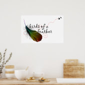Poster oiseaux d'une plume. (Cuisine)