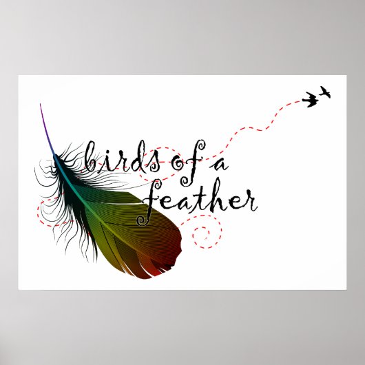 Poster oiseaux d'une plume. (Devant)