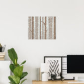 Poster Oiseaux Élégants Forêt Acrylique | (Bureau à domicile)