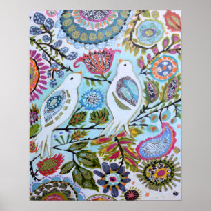 Poster Oiseaux en papier I