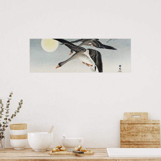 Poster Oiseaux en Pleine lune par Ohara Koson (1900-1936) (Cuisine)