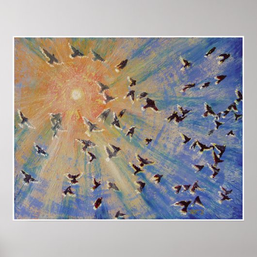 Poster Oiseaux en vol (Devant)