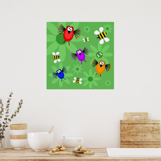 Poster Oiseaux et abeilles (Cuisine)