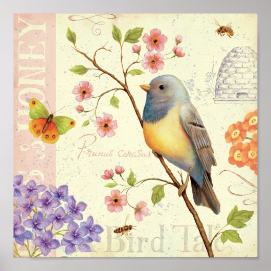 Poster Oiseaux et abeilles (Devant)