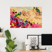 Poster oiseaux et baies (Bureau à domicile)