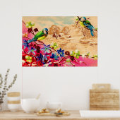 Poster oiseaux et baies (Cuisine)