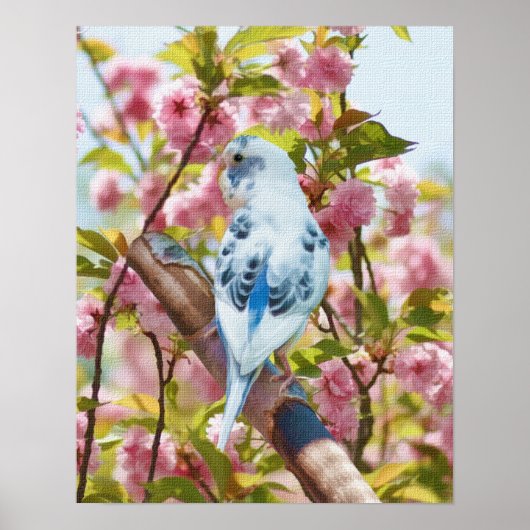 Poster Oiseaux et fleurs Printemps Imprimer (Devant)