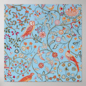 Poster Oiseaux et fleurs, William Morris (Devant)