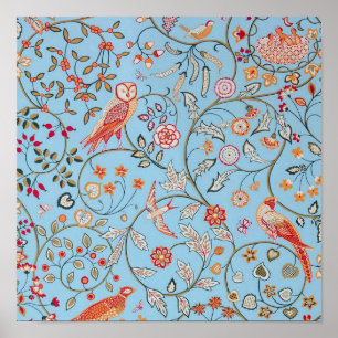 Poster Oiseaux et fleurs, William Morris