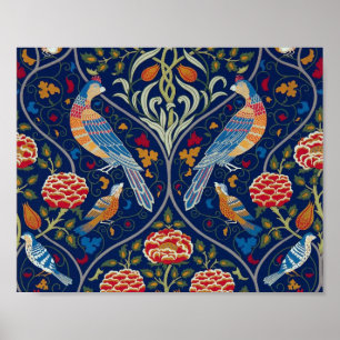 Poster Oiseaux et fleurs, William Morris