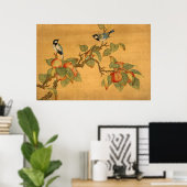 Poster Oiseaux et fruits chinois orientaux (Bureau à domicile)