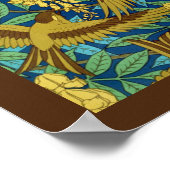 Poster Oiseaux et glycine Verneuil bleu brun jaune (Coin)