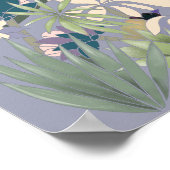 Poster Oiseaux exotiques fleurs jardin abstrait art (Coin)