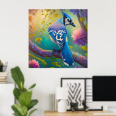 Poster Oiseaux Fantastiques Geai Bleu (Bureau à domicile)