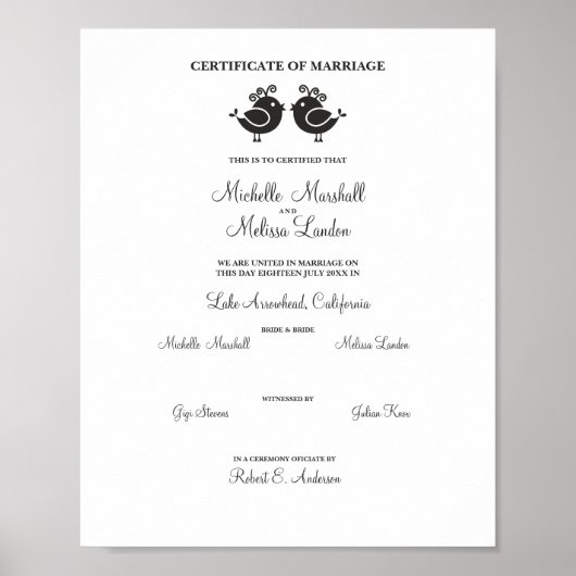 Poster Oiseaux femelles en noir (Devant)