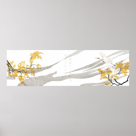 Poster oiseaux grues japonais (Devant)