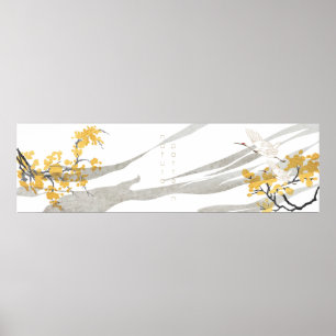 Poster oiseaux grues japonaises