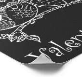 Poster Oiseaux mignons Aimer Chouette Couple Ligne Romanc (Coin)