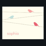 Poster Oiseaux modernes Personnalisé Enfants Mur Art<br><div class="desc">(design exclusif berryberrysweet) Ajoutez une touche personnelle à votre mur avec notre art moderne et chic personnalisé qui ajoutera des charmes à toute chambre. Nous accueillons avec plaisir les demandes de personnalisation. Chaque design peut être customisé à des couleurs différentes pour correspondre à votre intérieur. Veuillez nous contacter en utilisant...</div>