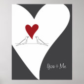 Poster Oiseaux modernes simples personnalisés en amour Co (Devant)