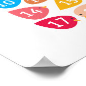 Poster Oiseaux numérotés. Décor de nurserie. (Coin)