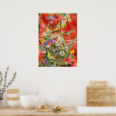 Poster Oiseaux, papillons et abeilles (Cuisine)