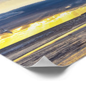 Poster Oiseaux rassemblés sur une plage de Floride au lev (Coin)