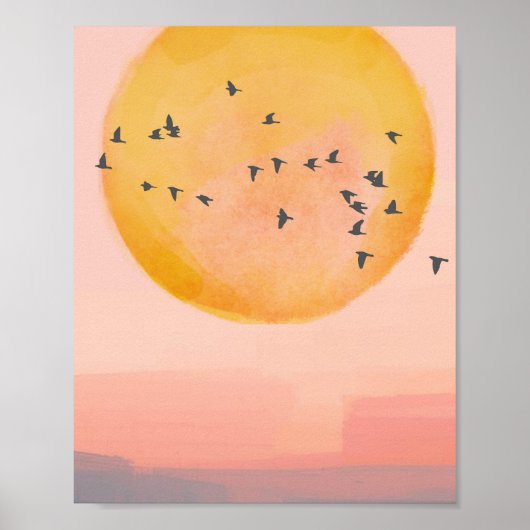 Poster Oiseaux rentrant chez eux (Devant)