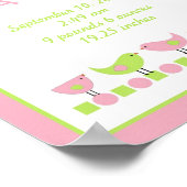 Poster Oiseaux roses et verts Petite infirmière Mur Art (Coin)