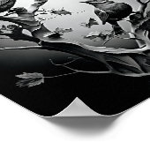 Poster Oiseaux Sur Les Branches D'Arbre Oiseaux Noirs Et  (Coin)