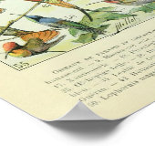 Poster Oiseaux tropicaux Antique Imprimer Carte Vintage (Coin)