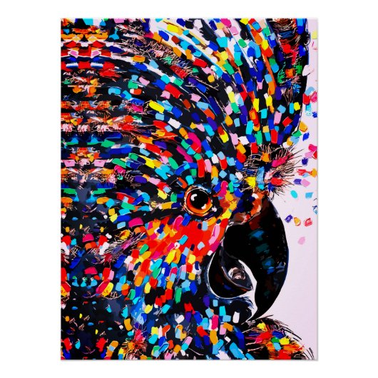 Poster Oiseaux tropicaux en effervescence au mur en expre (Devant)