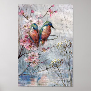 Poster Oiseaux vintages
