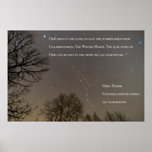 Poster Ojiig Ojibwe constellatie (Voorkant)