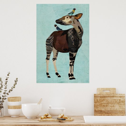 POSTER OKAPI & FEATHERS (Cuisine)