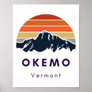 Poster Okemo Vermont Ski Snowboard Randonnées Cadeaux Pou