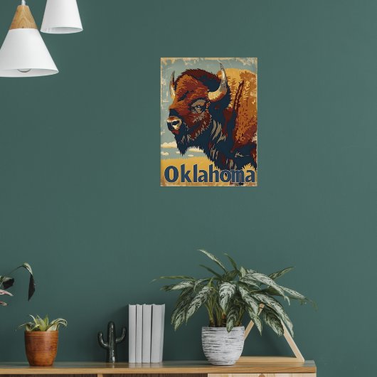 Poster Oklahoma Bison Vintage (Salon 1)