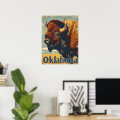 Poster Oklahoma Bison Vintage (Bureau à domicile)
